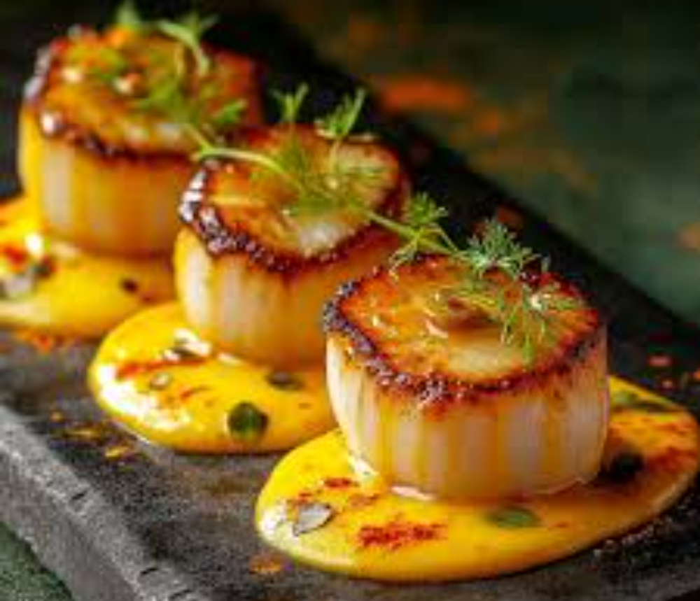 Seared Scallops with a Salt Crust